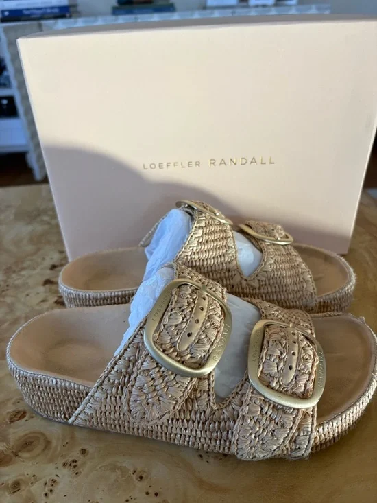 Loeffler Randal Theo Sandal in raffia - Picture 3 of 10